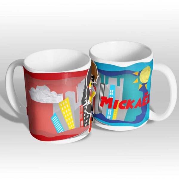 Mugs super héros paper craft version fille et garçon