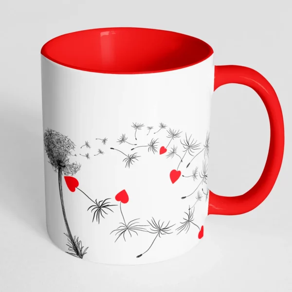 Mug avec intérieur et anse rouge