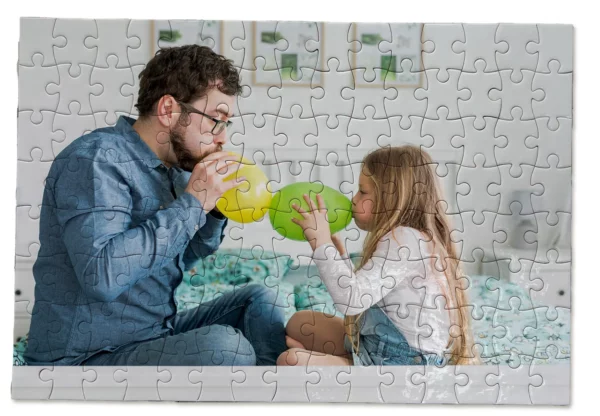 Puzzle personnalisé de 120 pièces avec une photo d'un papa et sa fille